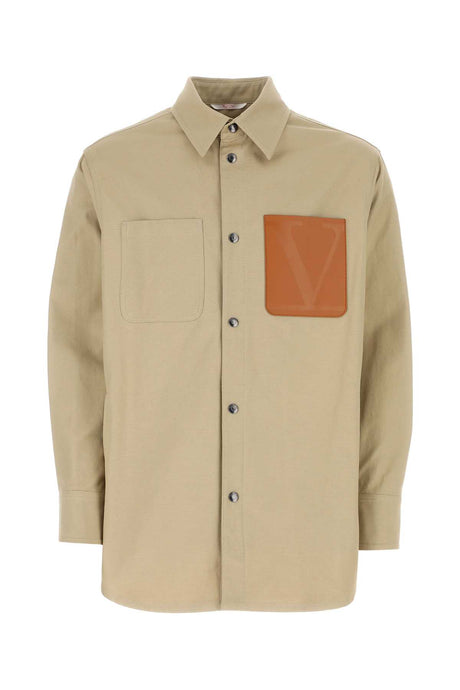 VALENTINO GARAVANI Cotton Shirt for Men - Elegant Beige - 23S Collection