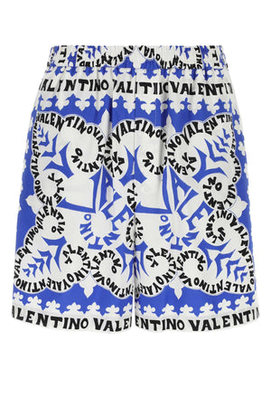 VALENTINO GARAVANI Printed Poplin Bermuda Shorts