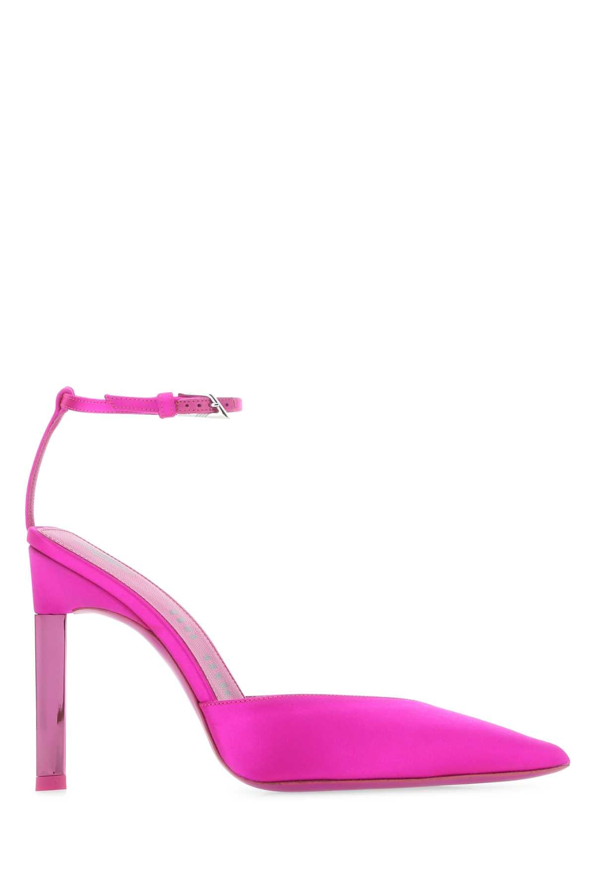 THE ATTICO Fuchsia Satin Perine Pumps with 12 cm Heel