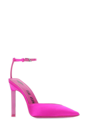 THE ATTICO Fuchsia Satin Perine Pumps with 12 cm Heel