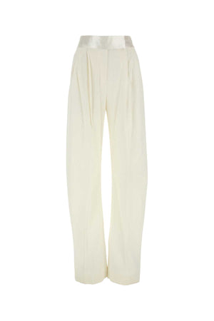 THE ATTICO Ivory Wide-Leg Wool Pants