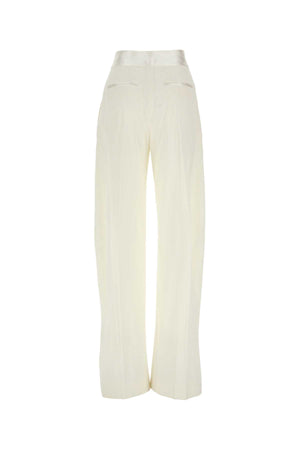 THE ATTICO Ivory Wide-Leg Wool Pants