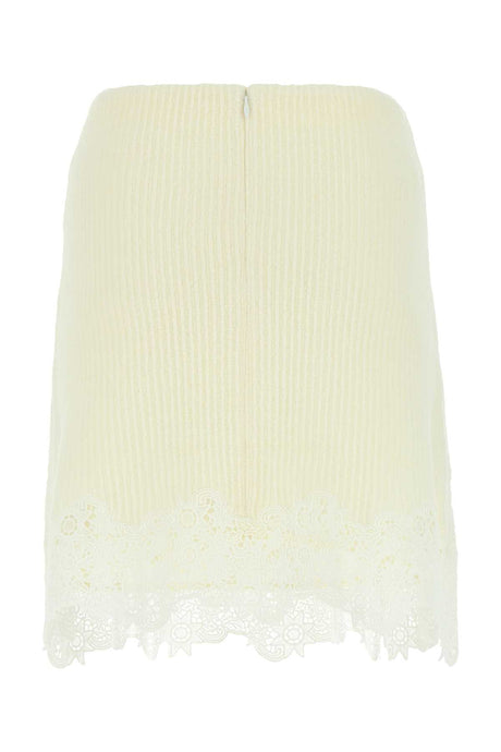 CHLOE Ivory Wool Mini Skirt for Women