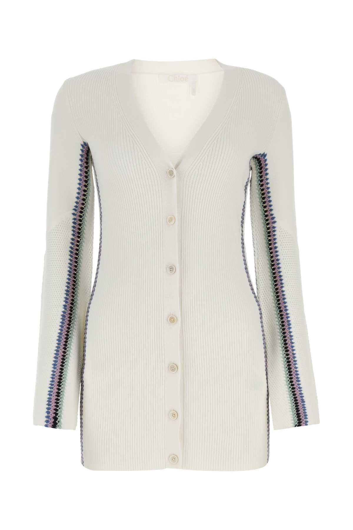 CHLOE Ivory Wool Cardigan for Women