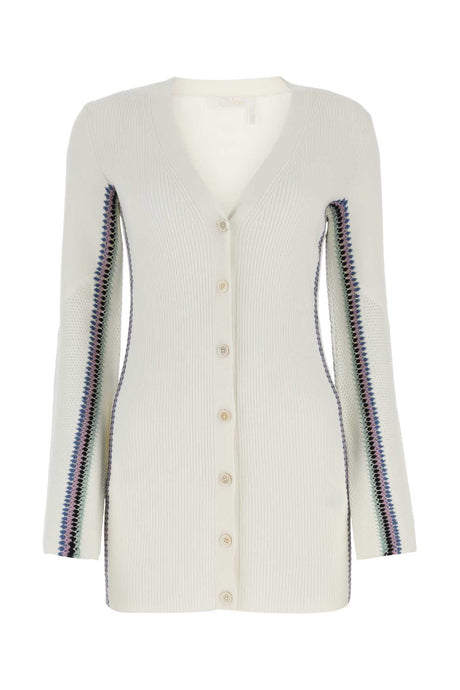 CHLOE Ivory Wool Cardigan for Women