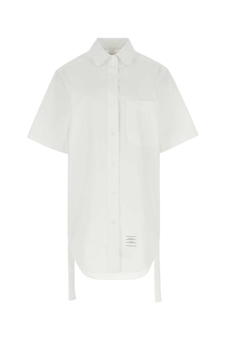 THOM BROWNE Chic White Poplin Mini Dress for Women