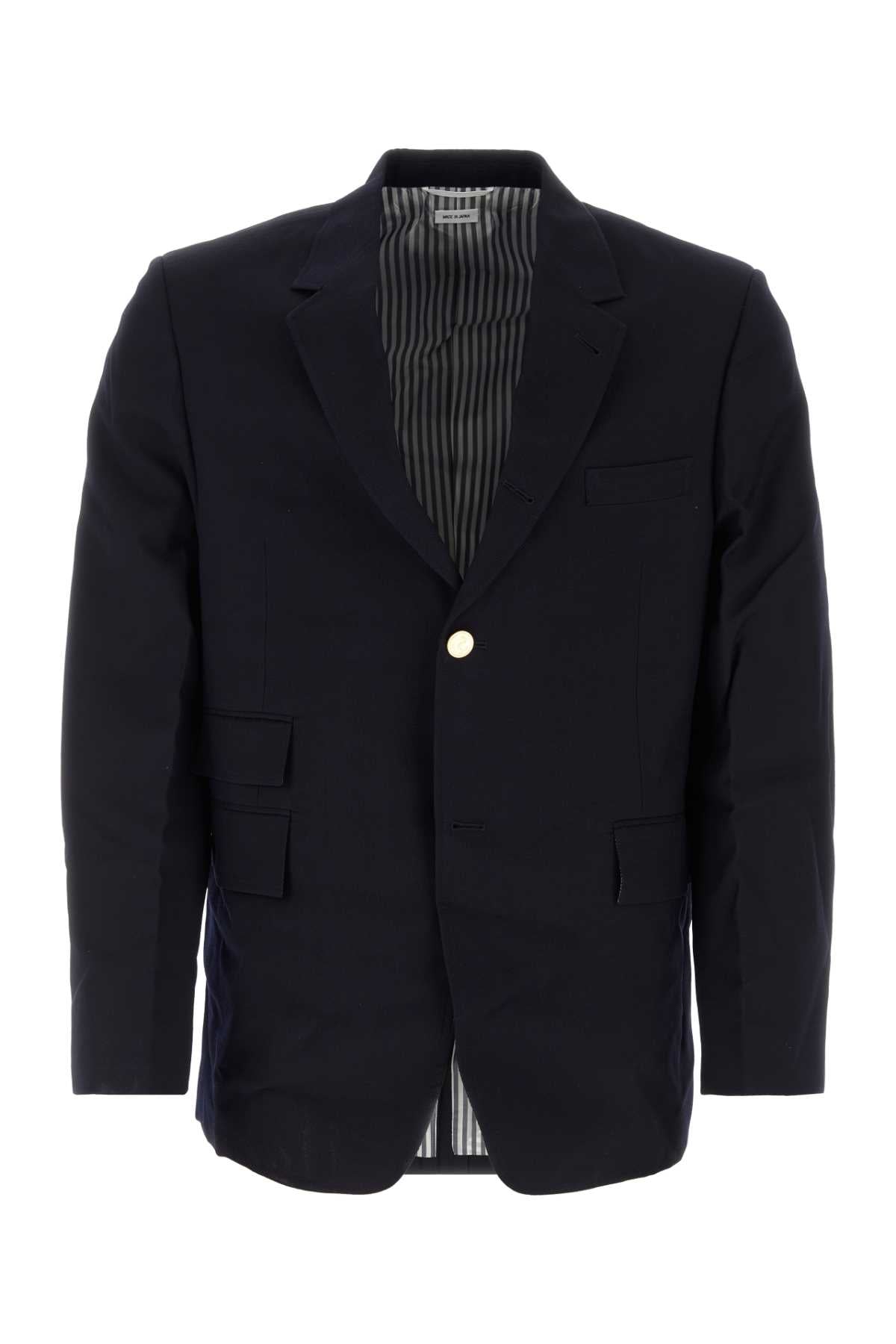 THOM BROWNE Classic Navy Wool Blazer for Men