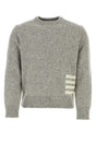 THOM BROWNE Melange Grey Wool Blend Sweater for Men