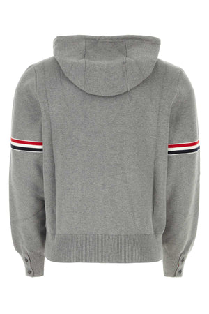 THOM BROWNE Classic Grey Cotton Sweatshirt for Men