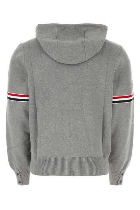 THOM BROWNE Classic Grey Cotton Sweatshirt for Men