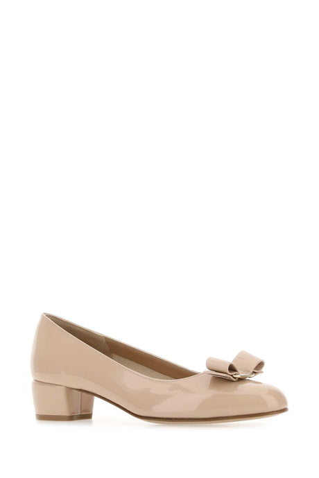 SALVATORE FERRAGAMO Mini Pink Leather Vara Pumps - Stylish Elegance for Every Occasion