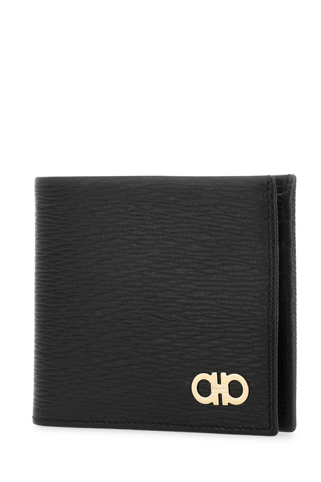 SALVATORE FERRAGAMO Mini Leather Wallet for Men - Sleek Black Design