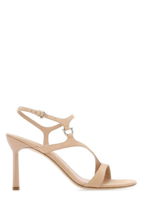 SALVATORE FERRAGAMO Elegant Mini Suede Sandals with 8.5 cm Heel