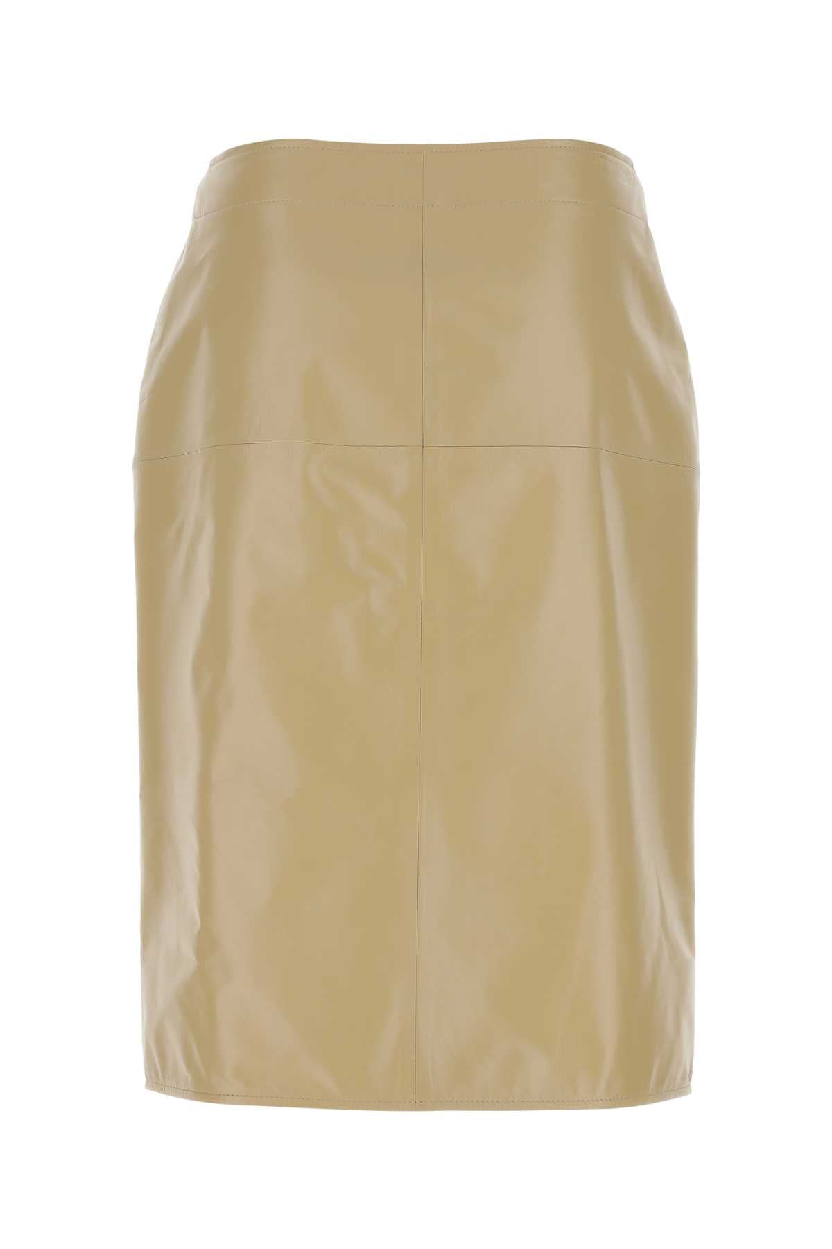 BOTTEGA VENETA Chic Beige Leather Skirt