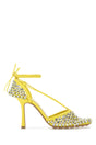 BOTTEGA VENETA Yellow Mesh Stretch Sandals with 9 cm Heel Height