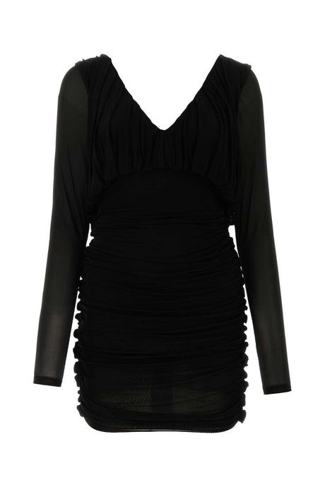 SAINT LAURENT Chic Black Cupro Mini Dress for Modern Women