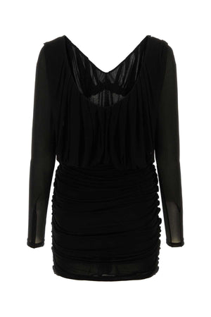 SAINT LAURENT Chic Black Cupro Mini Dress for Modern Women