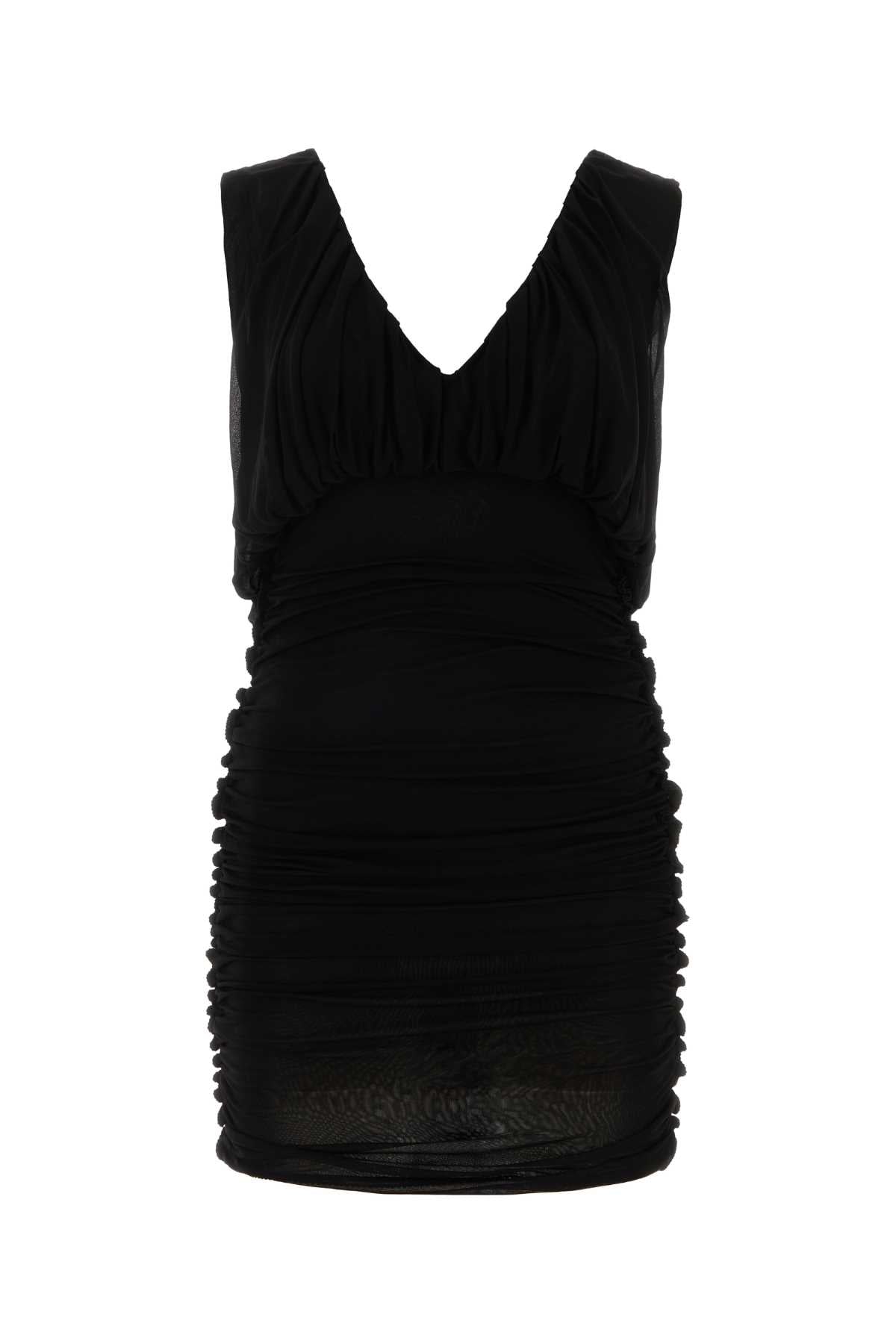 SAINT LAURENT Elegant Black Cupro Mini Dress for Women