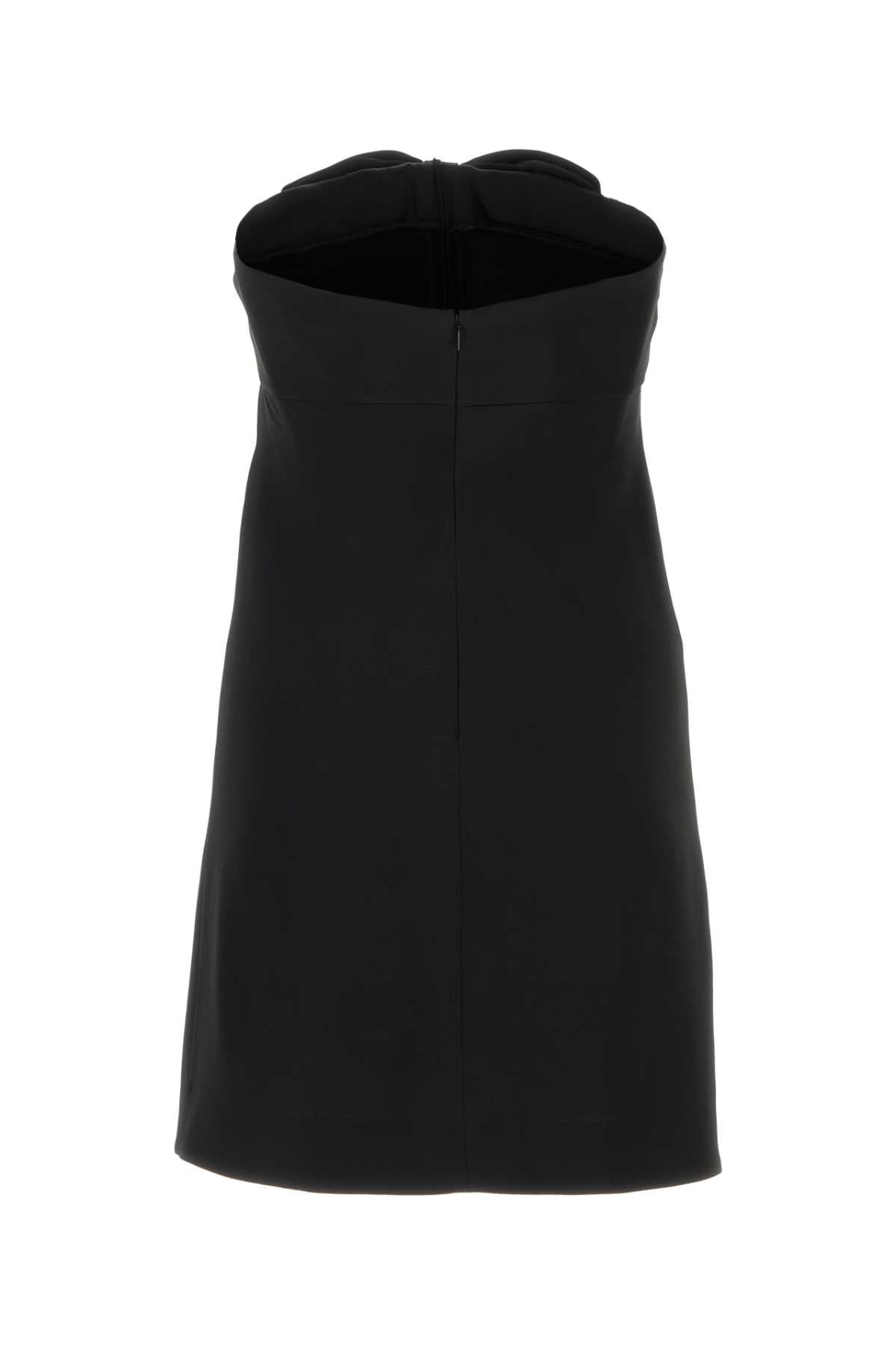 SAINT LAURENT Elegant Black Satin Mini Dress