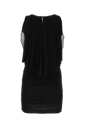 SAINT LAURENT Chic Black Cupro Mini Dress for the Modern Woman