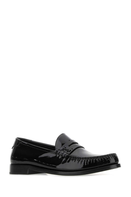 SAINT LAURENT Classic Black Leather Loafers for Men