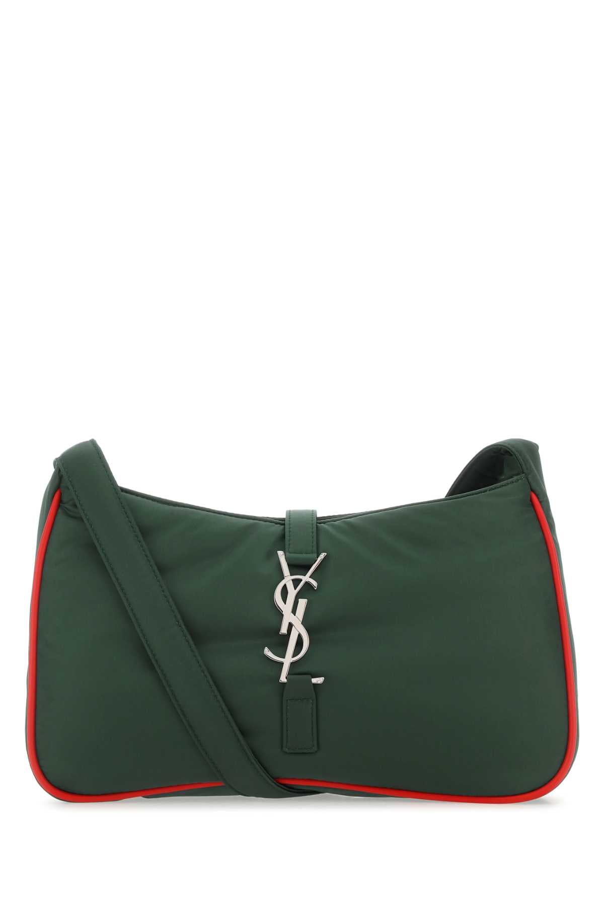 SAINT LAURENT Mini Dark Green EconylÂ® Shoulder Handbag