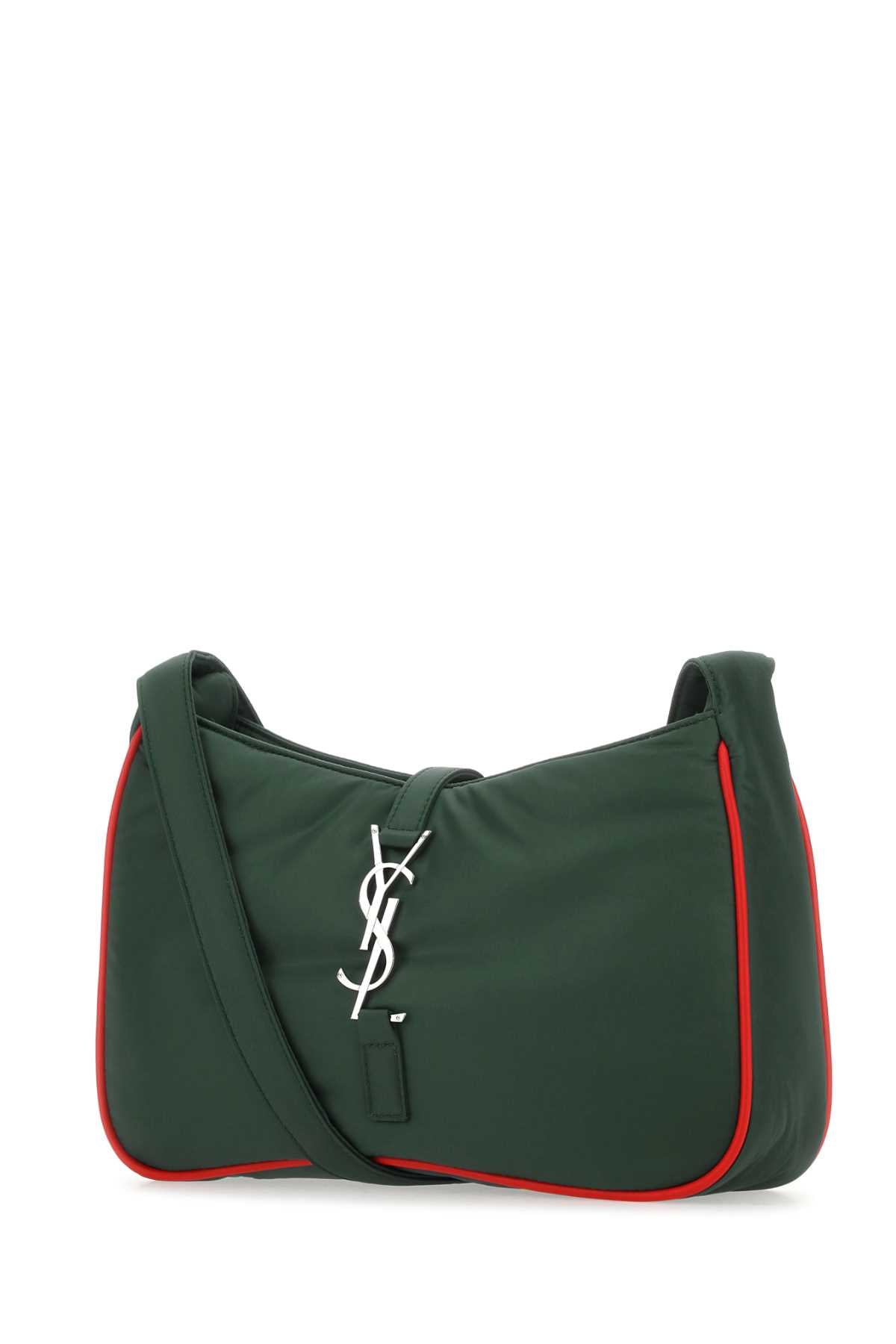 SAINT LAURENT Mini Dark Green EconylÂ® Shoulder Handbag