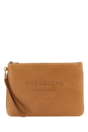 SAINT LAURENT Leather Clutch Bag - 30 cm x 21 cm