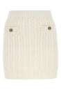 PRADA Ivory Cotton Blend Mini Skirt