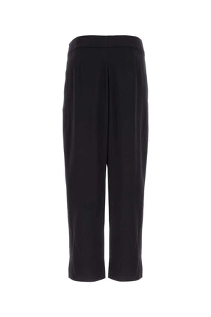 SAINT LAURENT Midnight Blue Crepe Satin Pants for Men