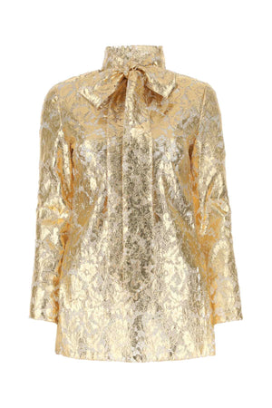 VALENTINO GARAVANI Luxe Gold Lace Blouse