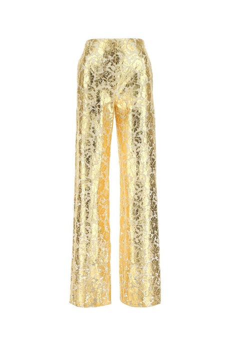 VALENTINO GARAVANI Elegant Gold Lace Pants for Women