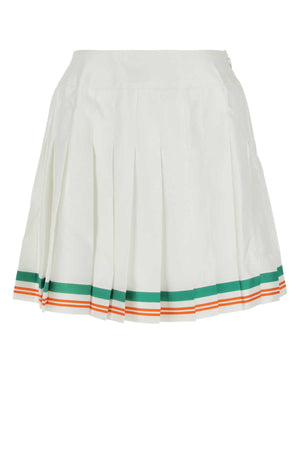 CASABLANCA Elegant White Satin Mini Skirt