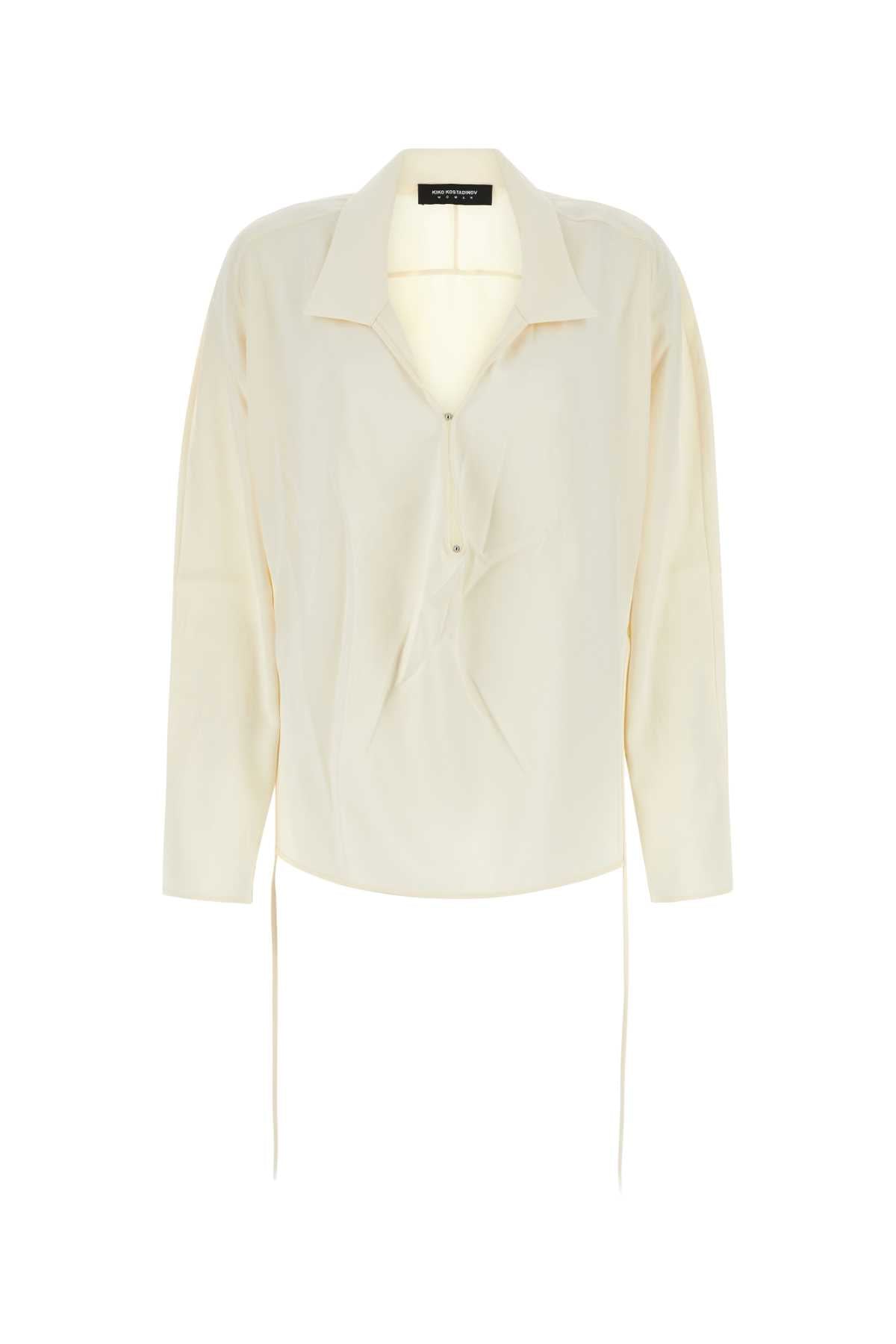 KIKO KOSTADINOV Ivory Satin Shirt - Women's Fashion Essential