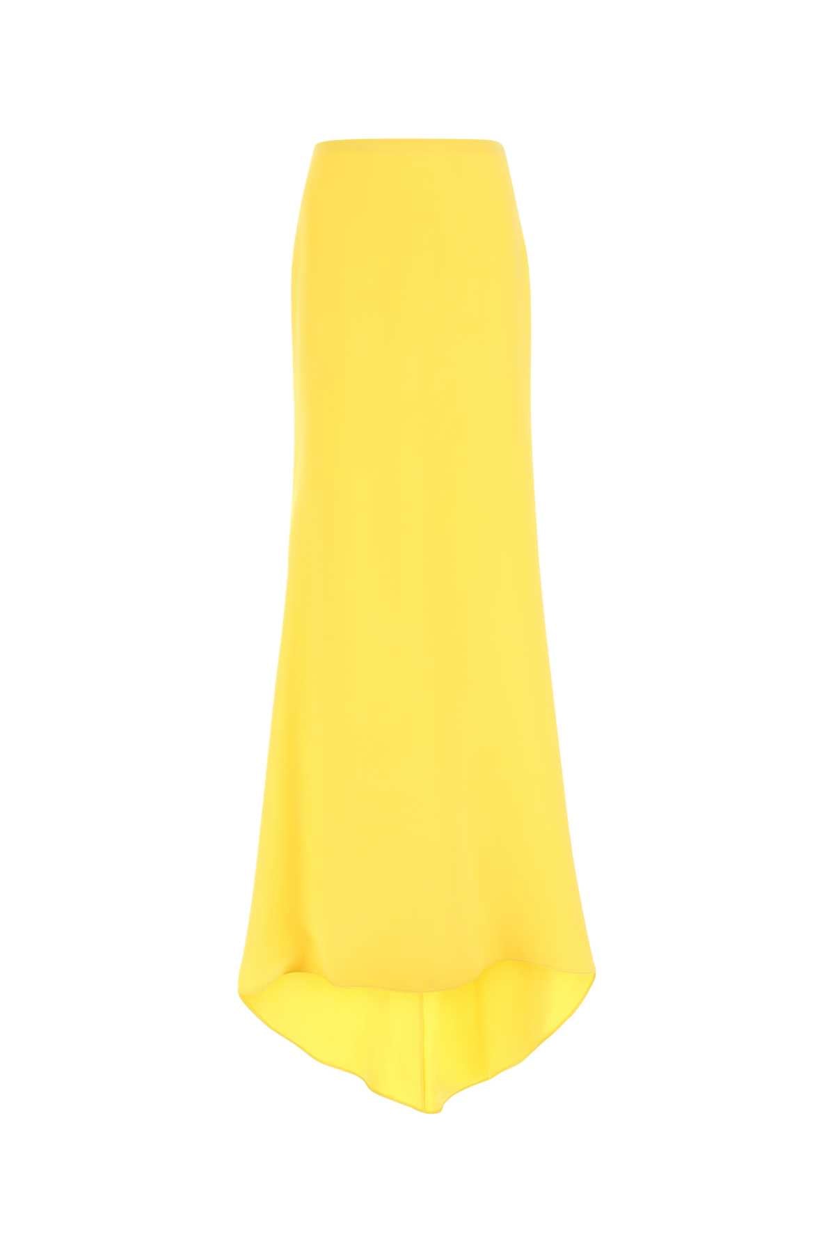 VALENTINO GARAVANI Chic Yellow Crepe Mini Skirt