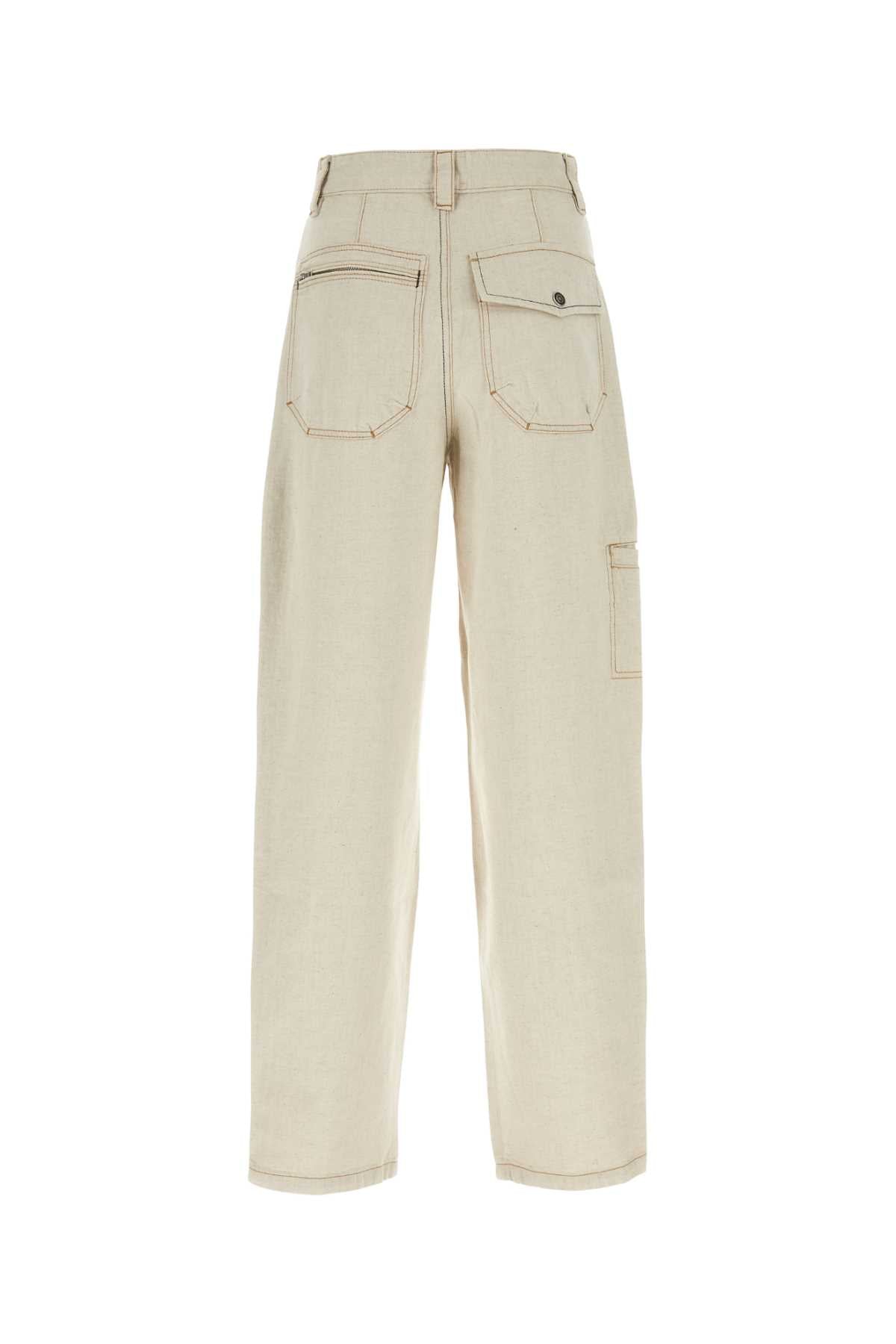 ISABEL MARANT Beige Cotton Blend Relaxed Pants