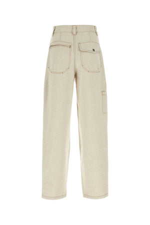 ISABEL MARANT Beige Cotton Blend Relaxed Pants