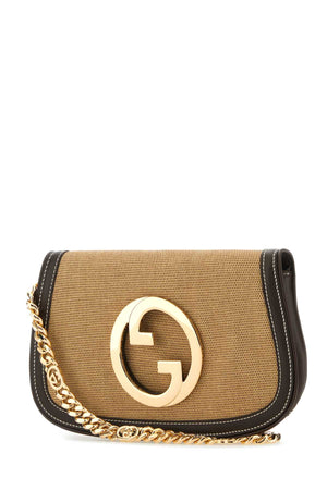 GUCCI Beige Mini Canvas Shoulder Handbag