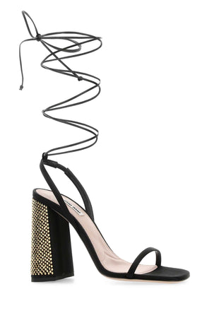 MIU MIU Chic Black Satin High Heel Sandals (12 cm)