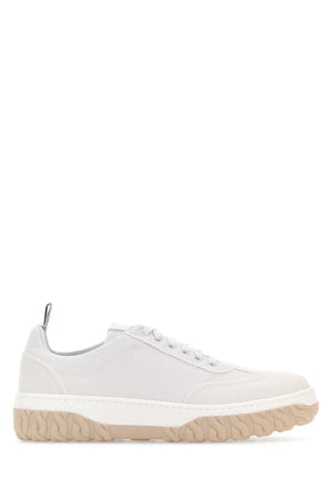 THOM BROWNE Classic White Canvas Sneakers for Men