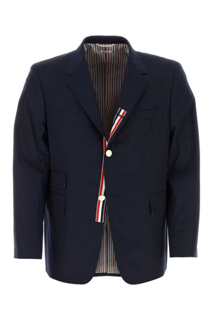 THOM BROWNE Stylish Navy Blue T-Shirt Blazer for Men