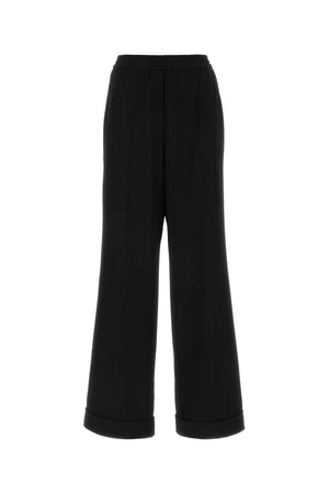 DOLCE & GABBANA Black Stretch Wool Pajama Pants for Women