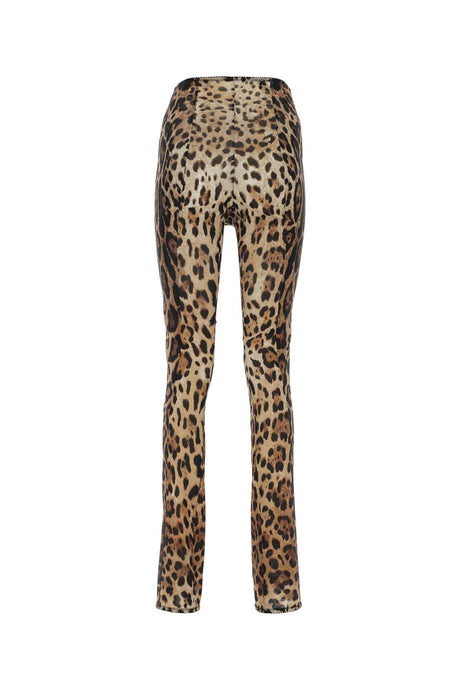 DOLCE & GABBANA Chic Animal Print Marquisette Pants