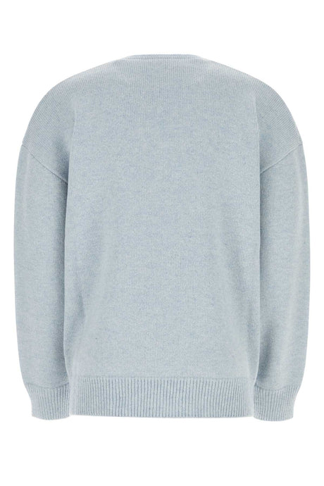 RAF SIMONS Oversized Light Blue Knit Sweater for Men