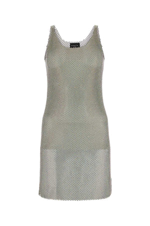 SANTA BRANDS Dove Grey Mesh Mini Dress for Women