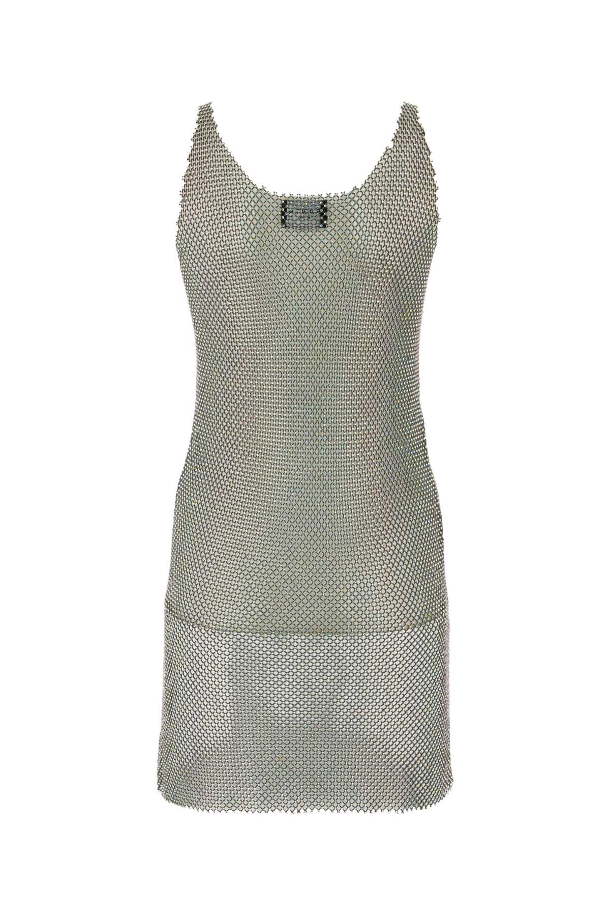 SANTA BRANDS Dove Grey Mesh Mini Dress for Women