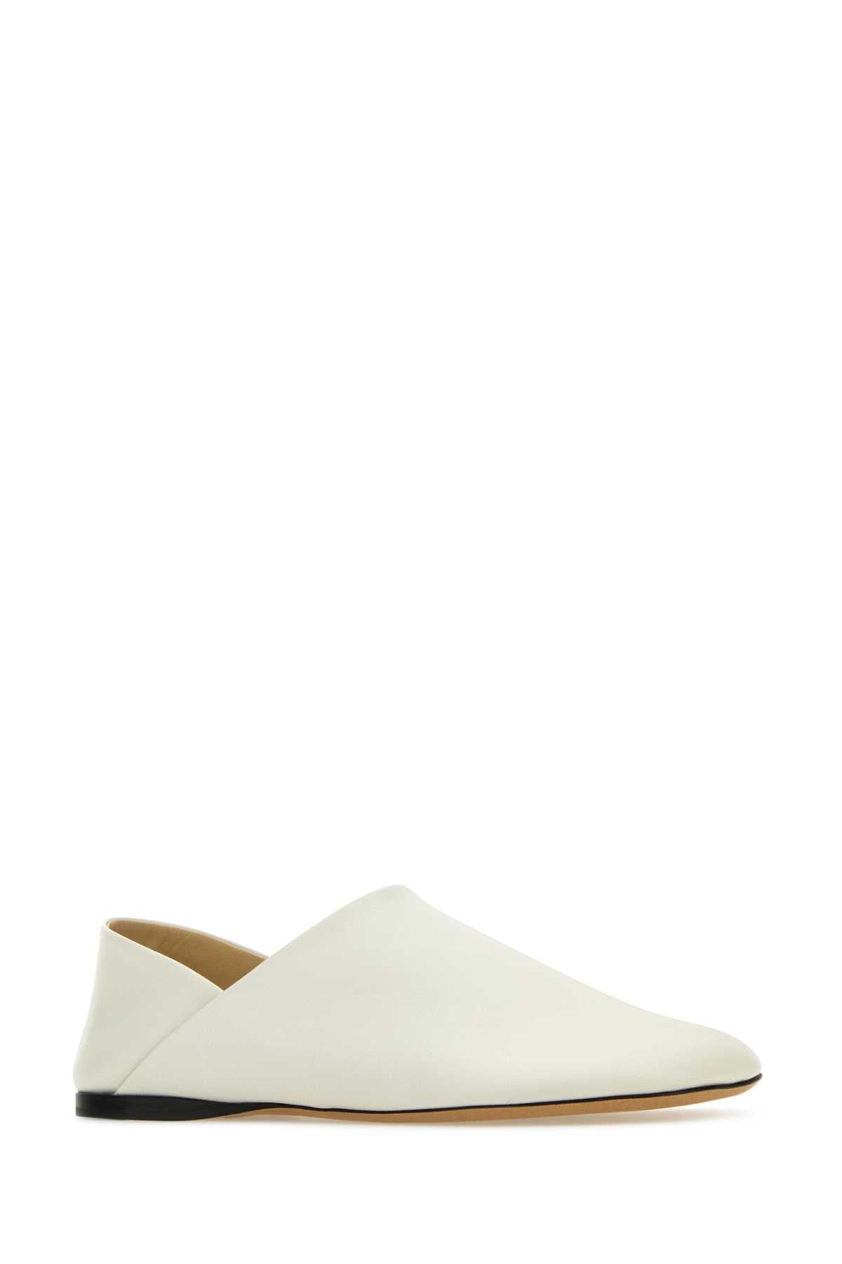 LOEWE Chic White Leather Mini Loafers for Women