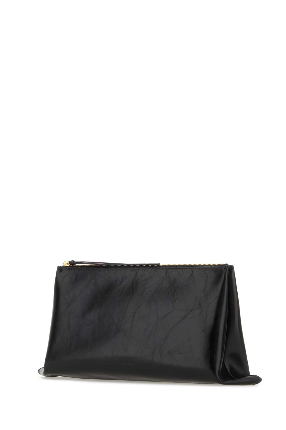 JIL SANDER Elegant Black Leather Medium Clutch - 43x23x10 cm