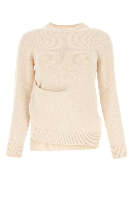 JIL SANDER Ivory Cotton Blend Sweater - Women's Knitwear