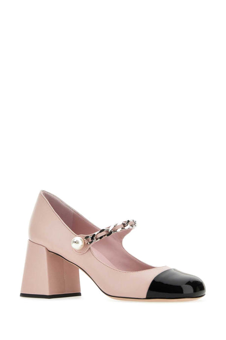 MIU MIU Chic Pink Leather Pumps with 6.5 cm Heel Height